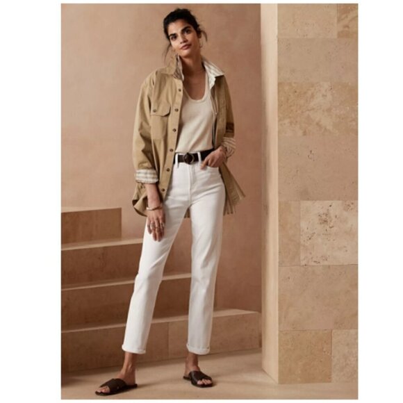 Banana Republic Ultra High Rise Slim Jeans White Stretch Ankle 26/2 TALL RT$109 - Picture 2 of 12